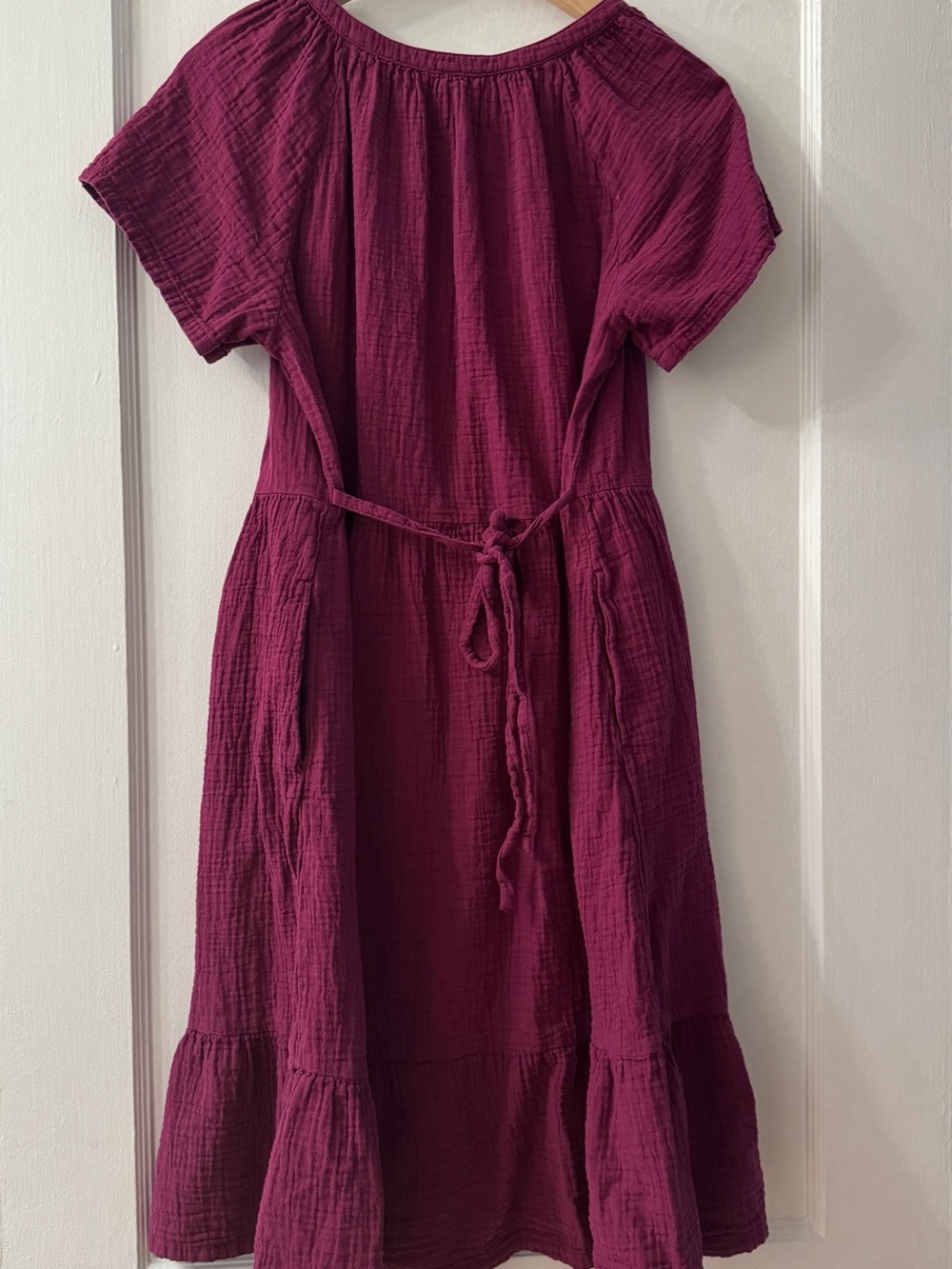 Pact 100% Organic Cotton Gauze Throw-and-Go Dress in Sangria - Picture 2 of 4